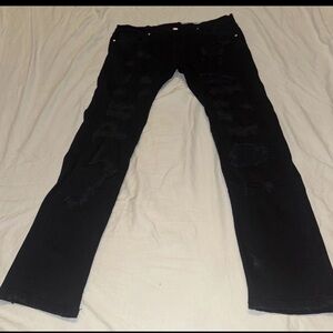 Men's Black Distressed Jeans